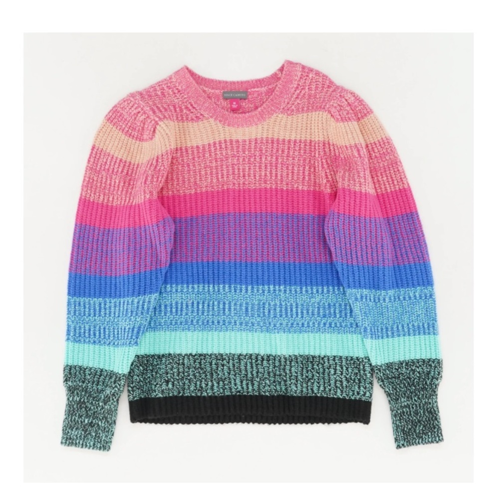 NWT Vince Camuto Colorful Mock Neck Sweater